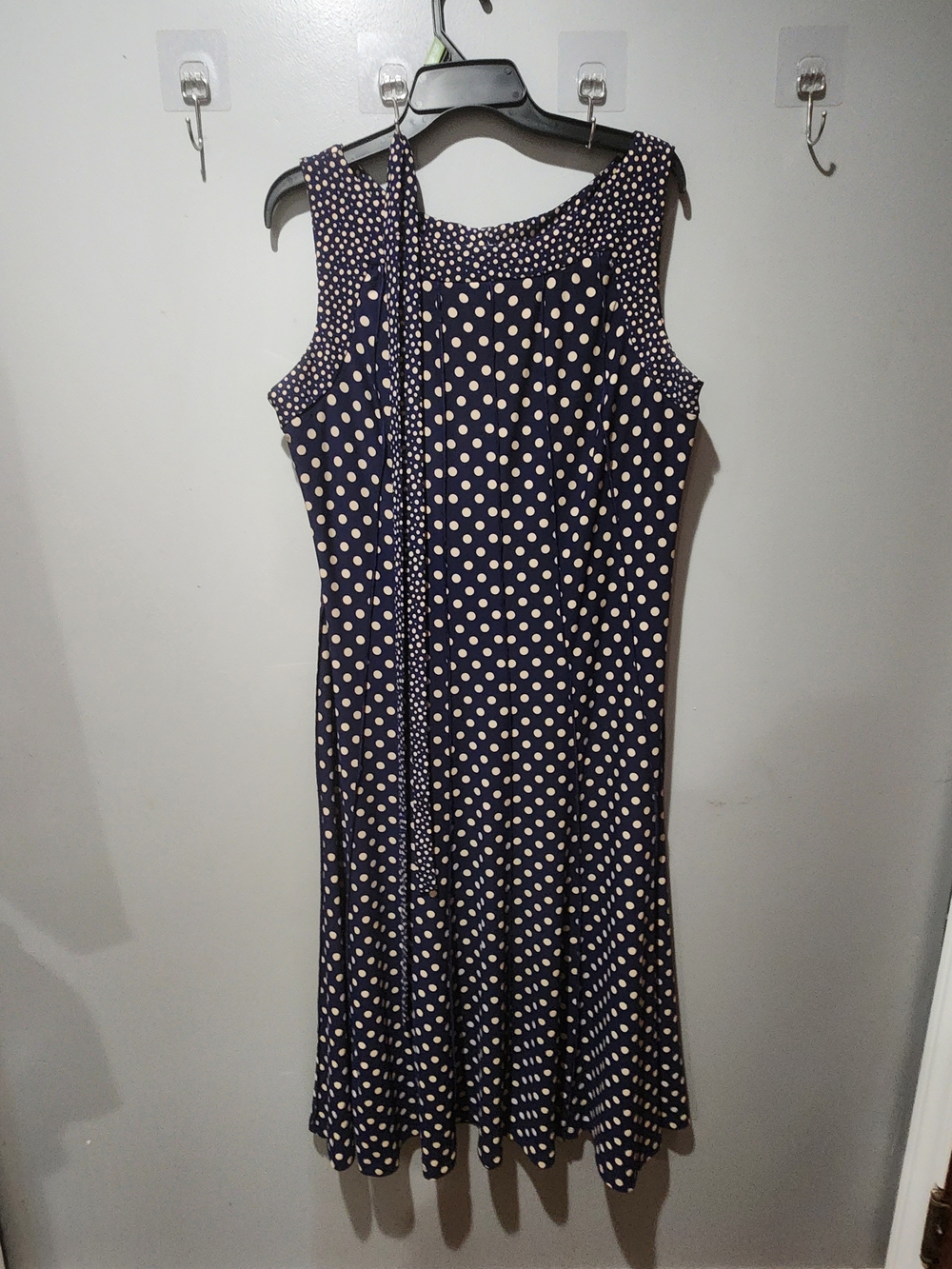 Polka Dot Dress with Scoop Neck Comes With Matching Belt For Adjustable Fit